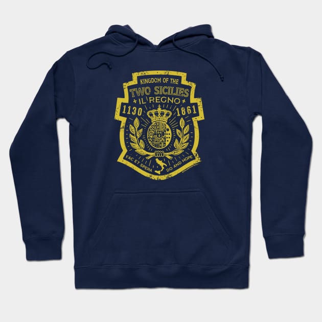 Two Sicilies Retro Shield Hoodie by ItalianPowerStore